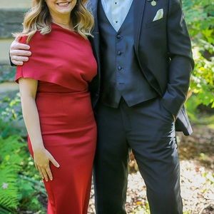 ASOS one shoulder maxi dress with high leg